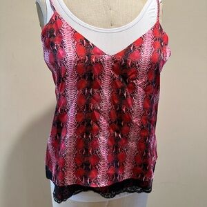 Kendall & Kylie Red and Black Snake Print Camisole size medium